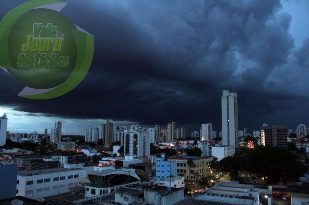 Chuva forte com granizo e ventania pode atingir Cuiabá e outras 41 cidades de MT