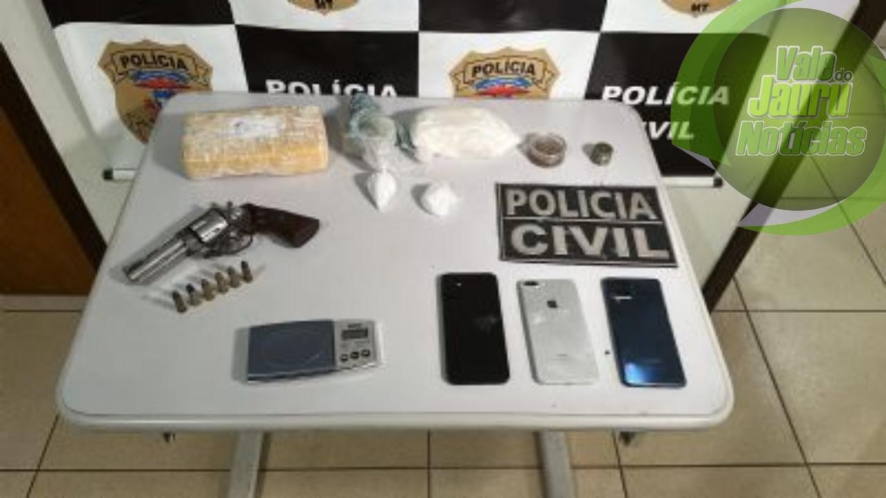Investigação de homicídio prende três pessoas por tráfico de drogas e porte de arma em Nova Mutum