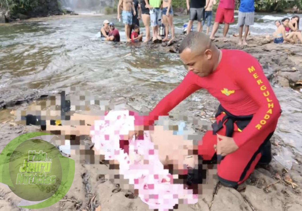 Jovem de Rondonópolis se desequilibra em cachoeira, cai e morre afogado em Juscimeira