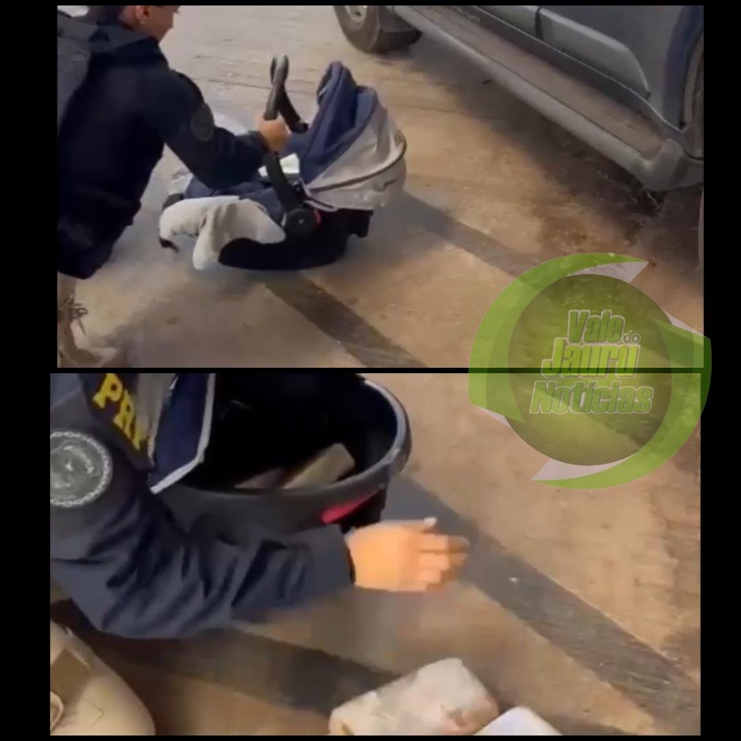 PRF apreende cocaína em cadeirinha de criança em MT