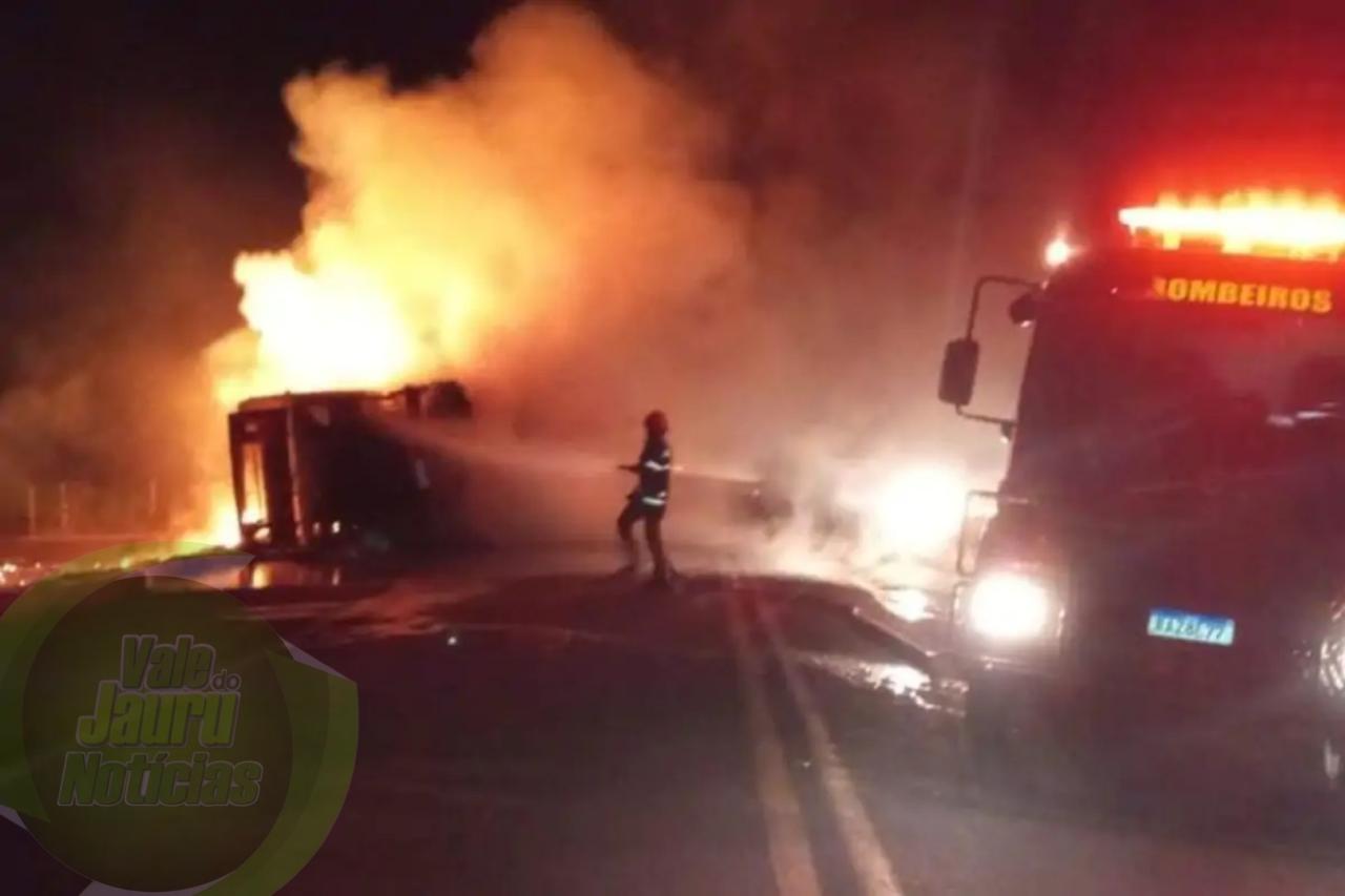 Carreta tanque tomba e motorista morre carbonizado na MT-130