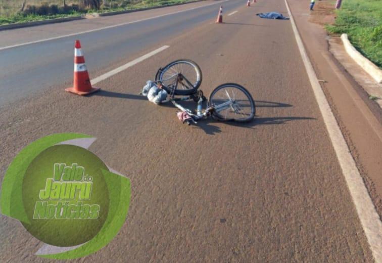 Ciclista morre ao ser atingido por Hilux na rodovia BR-364.