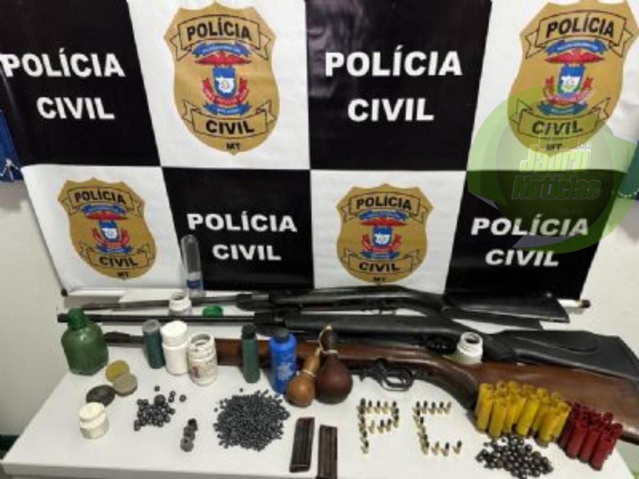 Homem é preso em flagrante com armas e munições em fazenda em Nova Xavantina