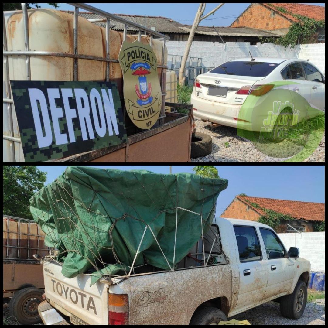 Polícia Civil flagra transporte irregular de combustível para área de garimpo ilegal