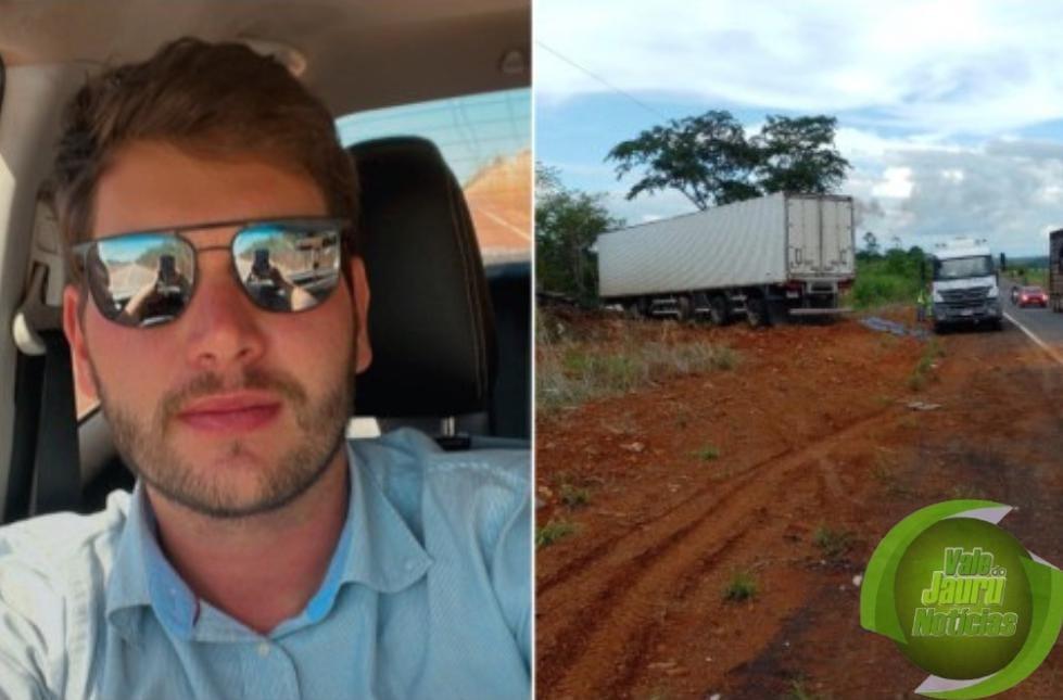 Empresário de 28 anos morre em acidente entre carreta e veículos de passeio.