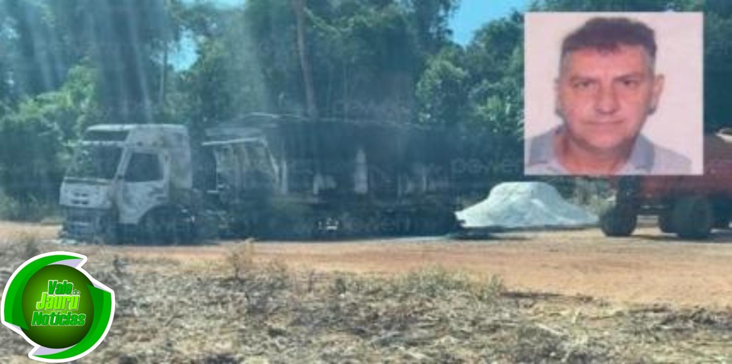 Motorista morre carbonizado após tentar apagar fogo de caminhão