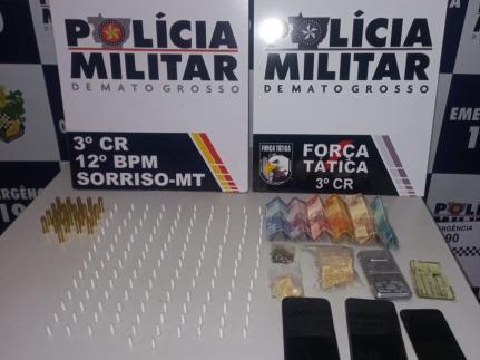 Força Tática conduz 4 membros de facção criminosa e apreende drogas e munições