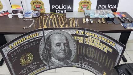 Polícia apreendeu R$ 128 mil e 31 mil dólares em notas falsas com influenciadores