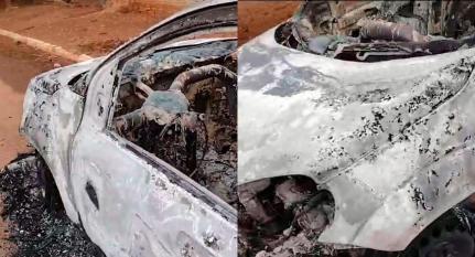 Gol 'sem dono' é achado queimado em chácara de Cuiabá