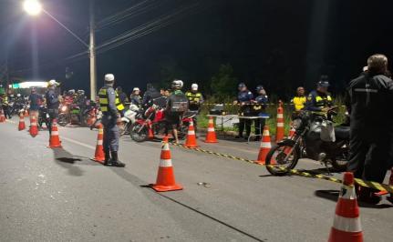 Operação Lei Seca termina com duas prisões por embriaguez e 47 motocicletas guinchadas