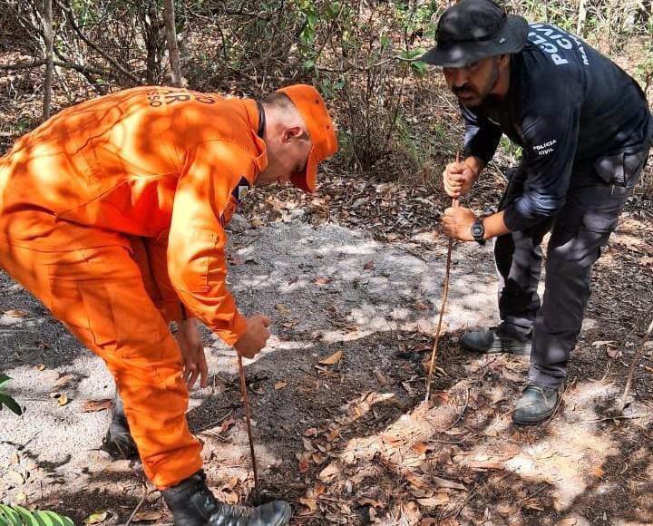 Polícia Civil e Bombeiros encontram corpo de jovem desaparecido.