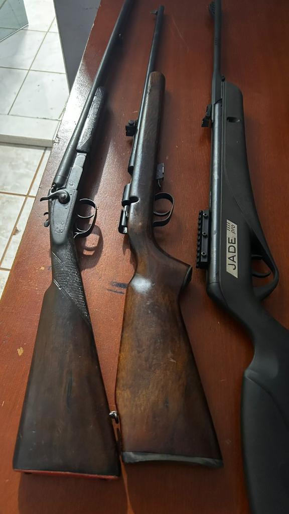 Polícia Civil prende homem por posse irregular de armas de fogo e maus-tratos a bezerros.