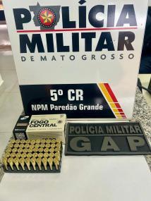 Homem é preso com 50 munições calibre .38 durante abordagem.