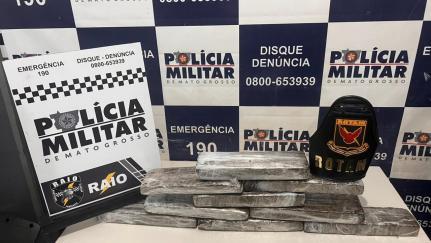 Homem é preso com 9 tabletes de maconha enterrados no quintal em Cáceres.