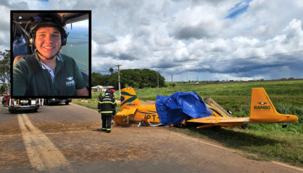 Piloto morre em queda de avião agrícola no interior de MT.