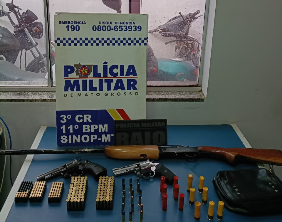 PM e Gaeco apreendem armas de fogo e munições durante operação.