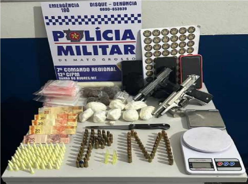 PM estoura duas bocas de fumo e prende quatro por tráfico em Barra do Bugres.