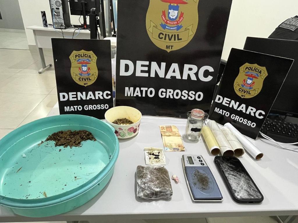 Polícia Civil prende dois por tráfico de drogas.
