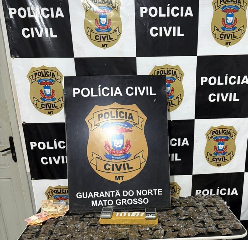 Polícia Civil prende homem suspeito de tráfico de drogas.