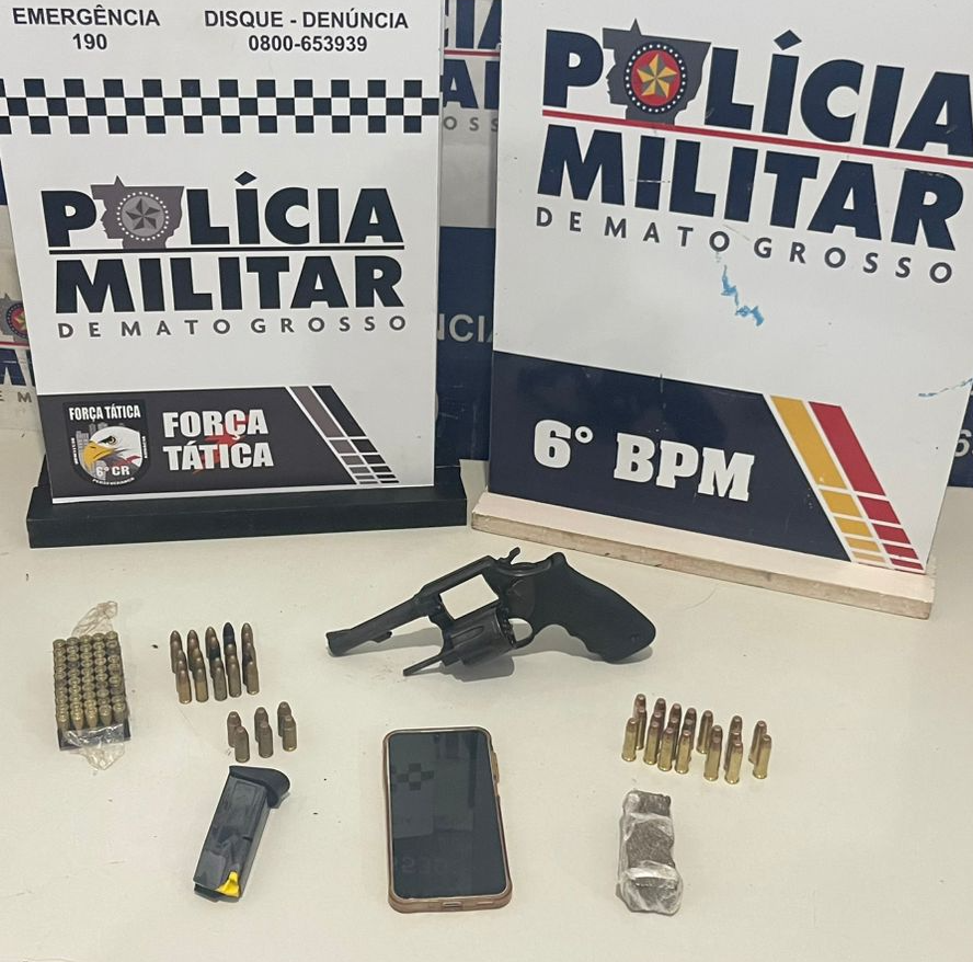 Polícia Militar detém cinco faccionados, apreende arma de fogo e munições.