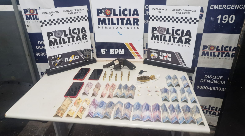 Polícia Militar localiza três faccionados suspeitos por tentativa de homicídio em Cáceres.