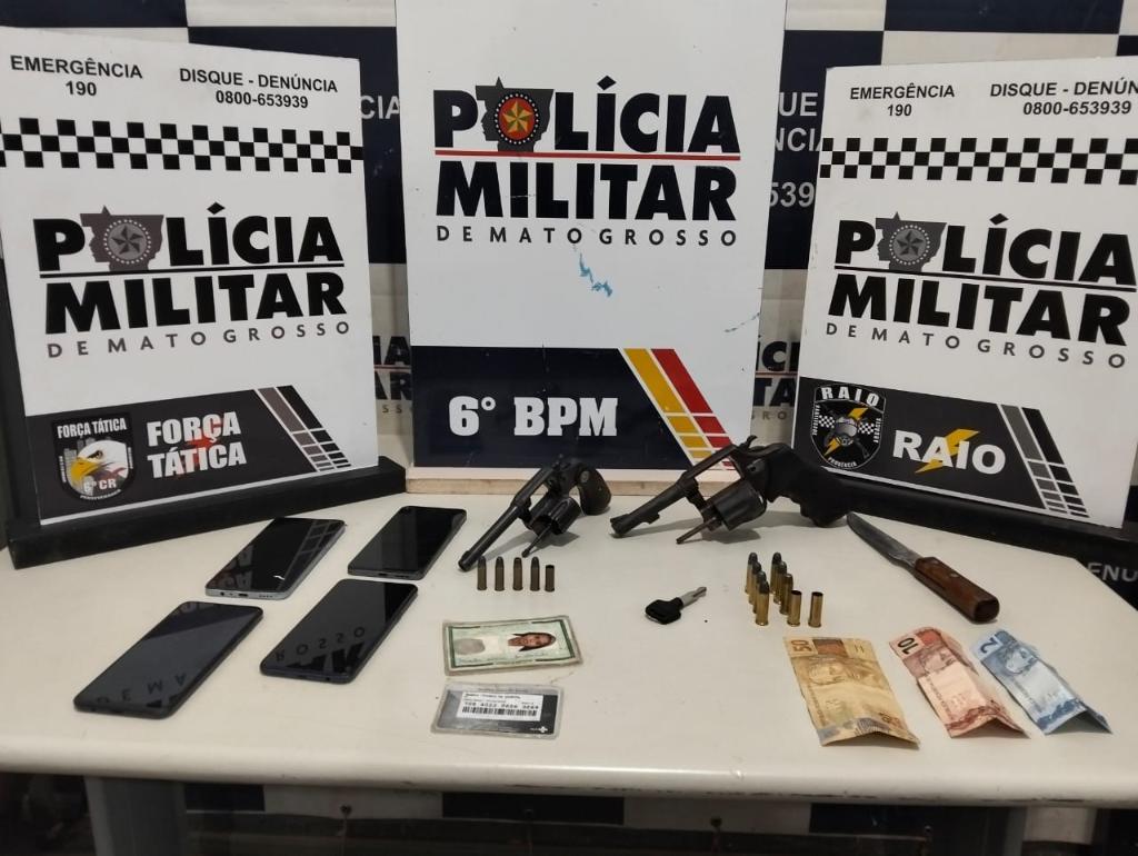 Polícia Militar prende cinco faccionados por tentativa de homicídio em Cáceres.
