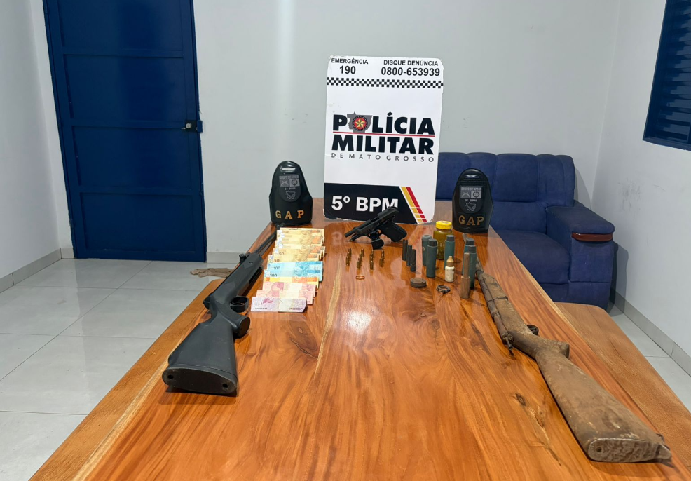 Polícia Militar prende homem por porte ilegal de arma de fogo.