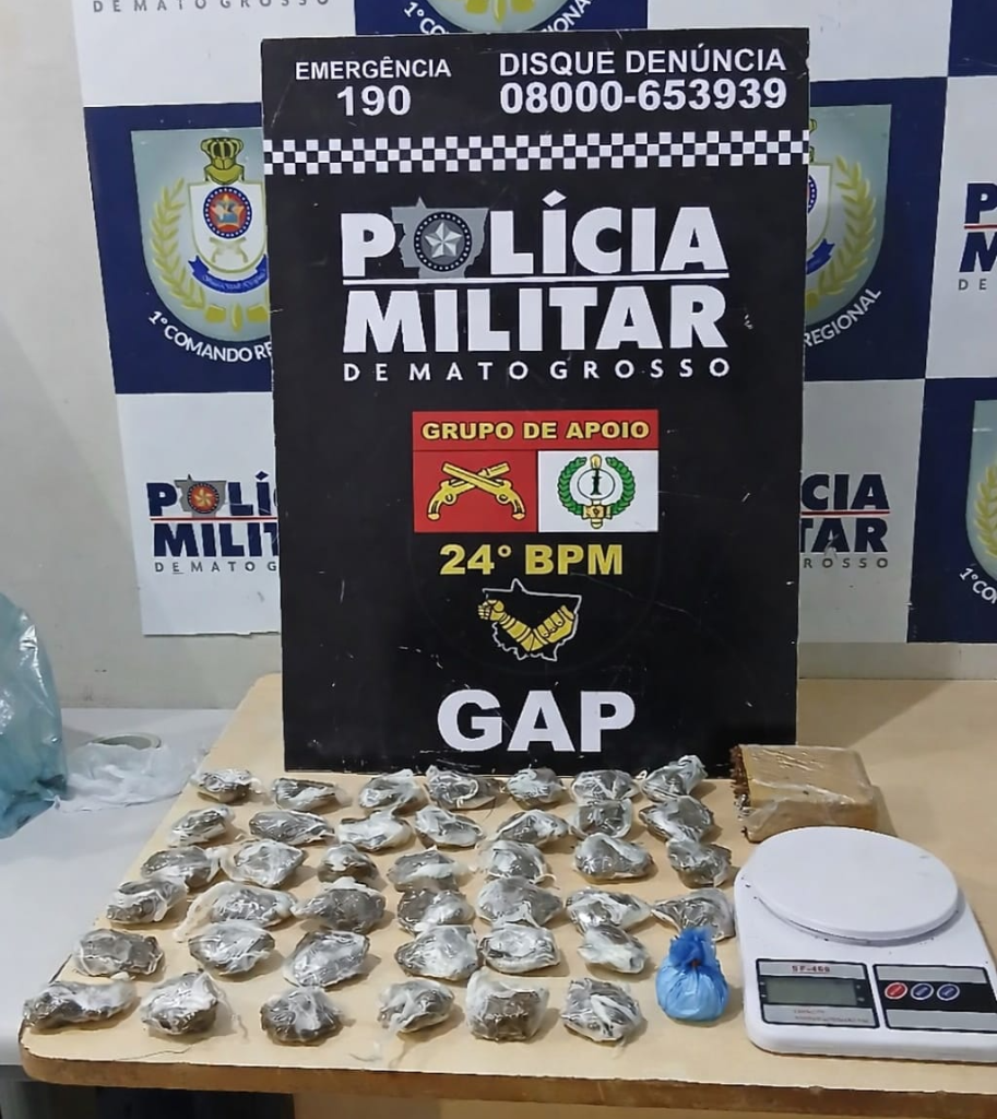 Polícia Militar prende homem por tráfico de drogas.