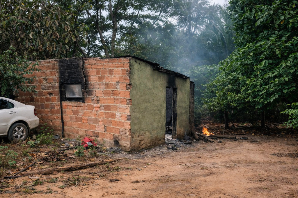 Polícia Militar prende suspeito de incendiar casa após discussão com a esposa em Nova Lacerda.
