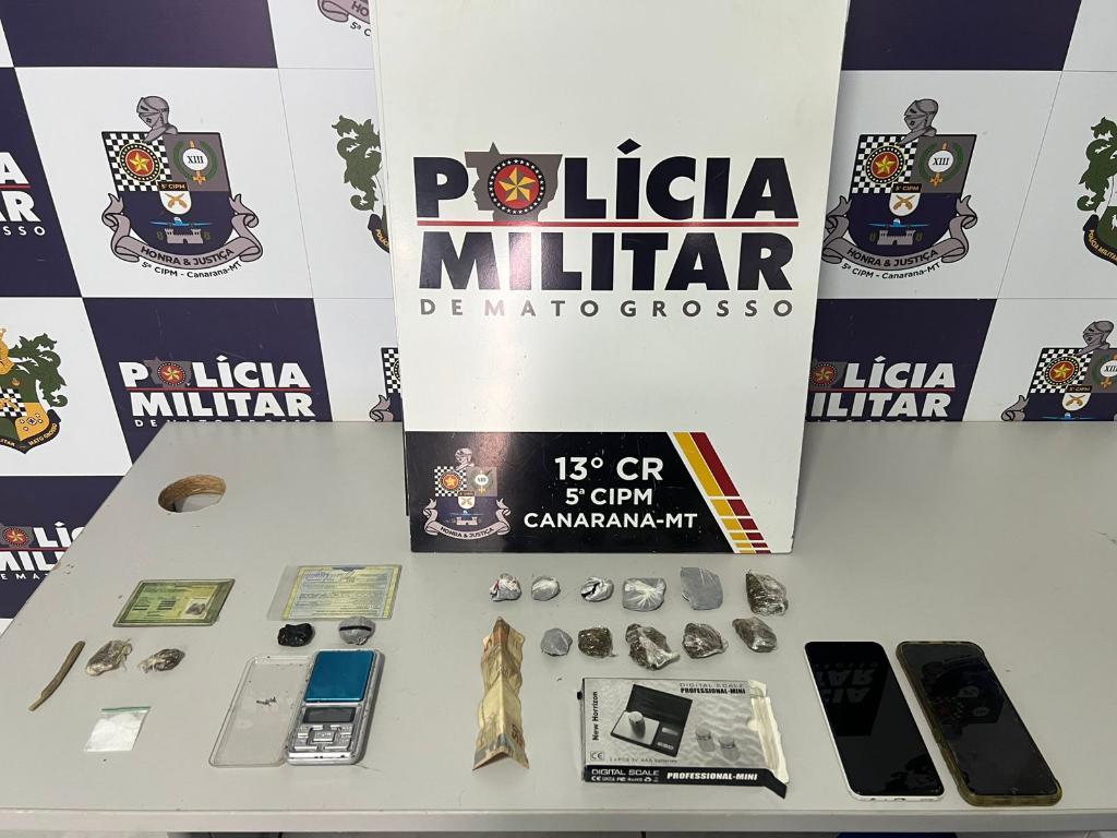 Três homens são presos em flagrante pela PM suspeitos por tráfico de drogas.