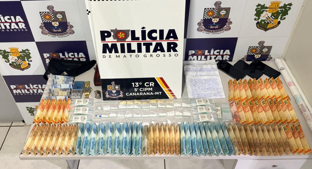 Polícia Militar prende casal de faccionados em flagrante por tráfico de drogas.