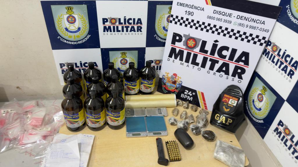 Polícia Militar prende suspeito por tráfico de drogas.