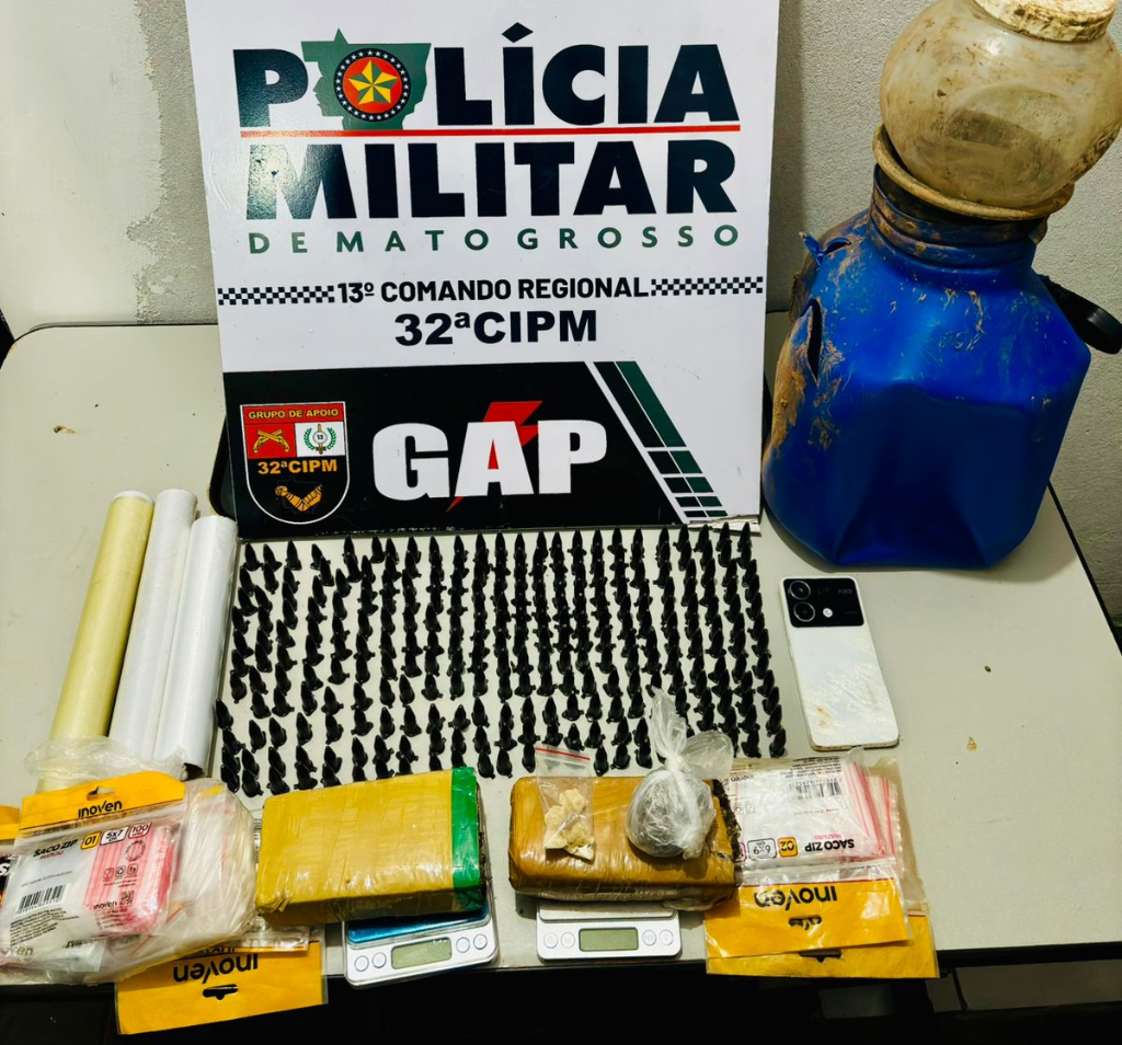 PM prende faccionado com drogas e máquinas caça-níqueis.