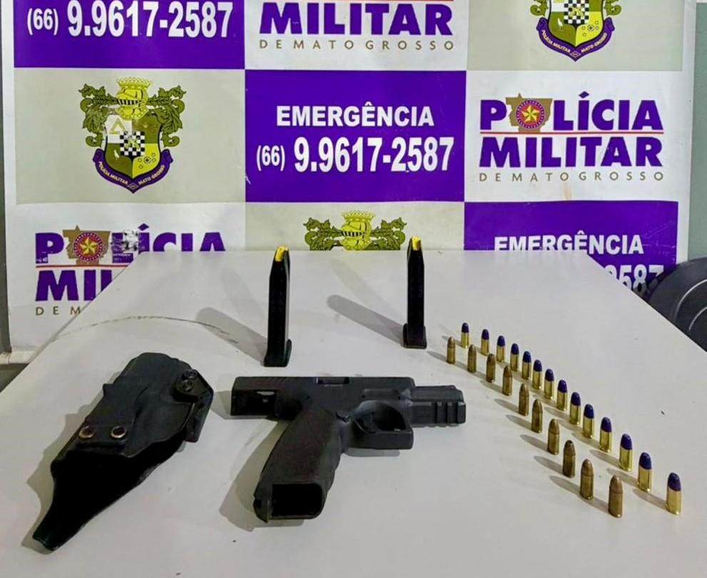 Polícia Militar apreende arma de fogo e prende homem por porte ilegal.