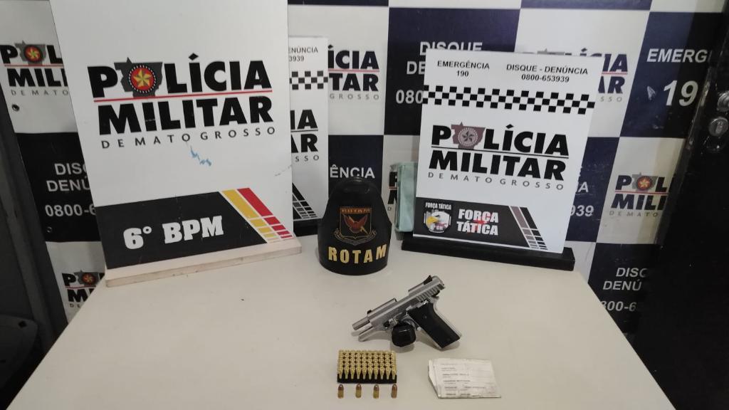 Polícia Militar prende em flagrante suspeito de homicídio em Cáceres.