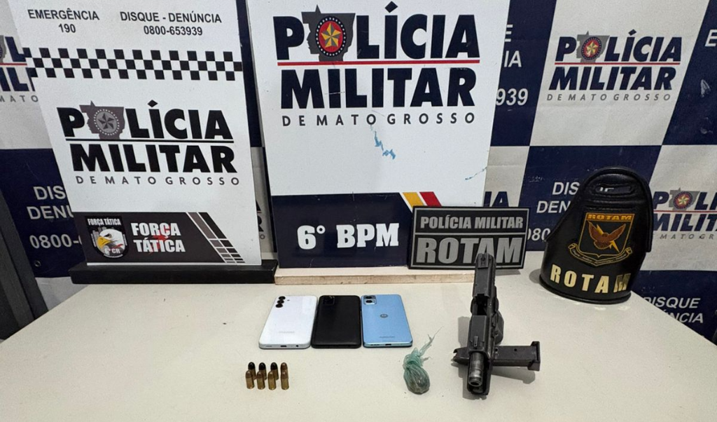 Polícia Militar prende dois faccionados em flagrante após homicídio em Cáceres.