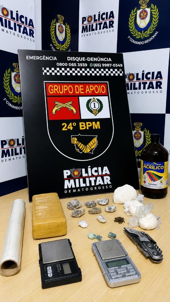 Polícia Militar prende dupla suspeita por tráfico de drogas.