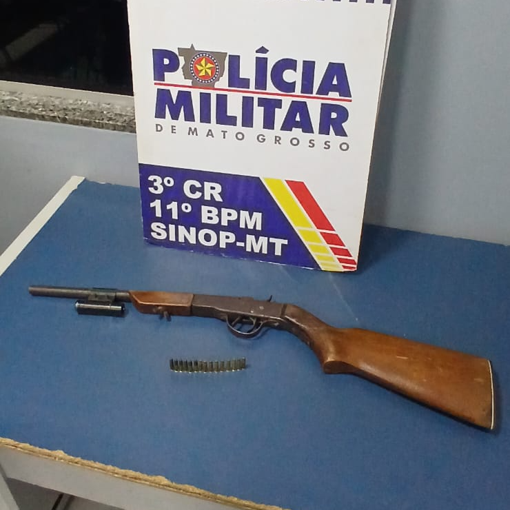 Polícia Militar prende suspeito de agredir e ameaçar esposa de morte com arma de fogo.