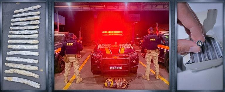 PRF apreende material explosivo transportado em ônibus de passageiros na BR-174.