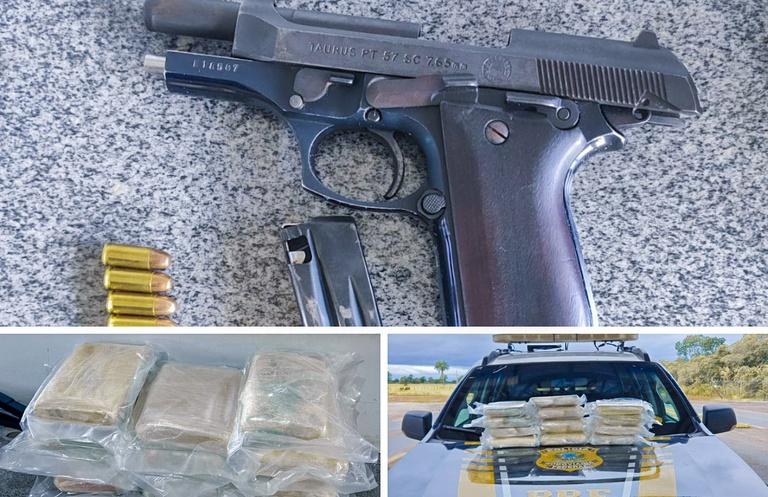 PRF apreende skunk, pistola e munições em fiscalizações na BR-070.