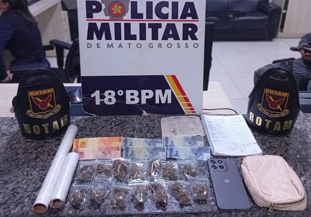 Rotam apreende menor membro de facção criminosa com 14 porções de maconhaem Pontes e Lacerda.