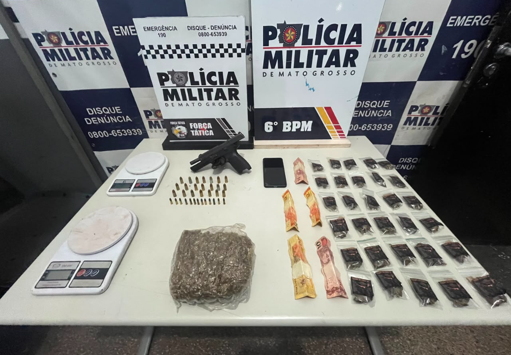 Dois integrantes de facção criminosa são presos pela Polícia Militar em Cáceres.