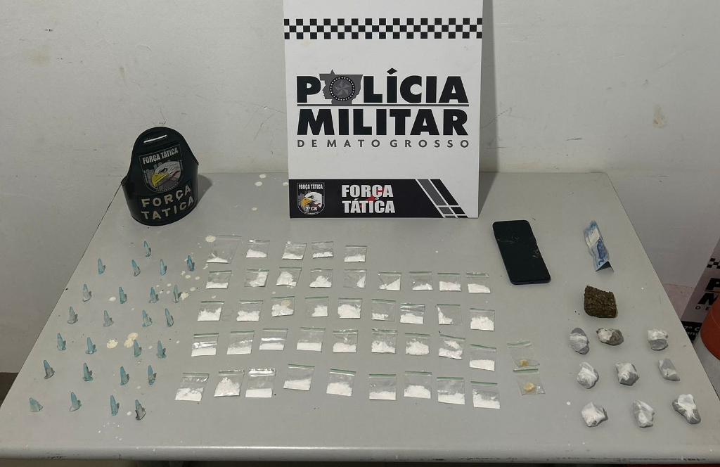 Força Tática prende dois homens com 78 porções de drogas em Tangará da Serra.