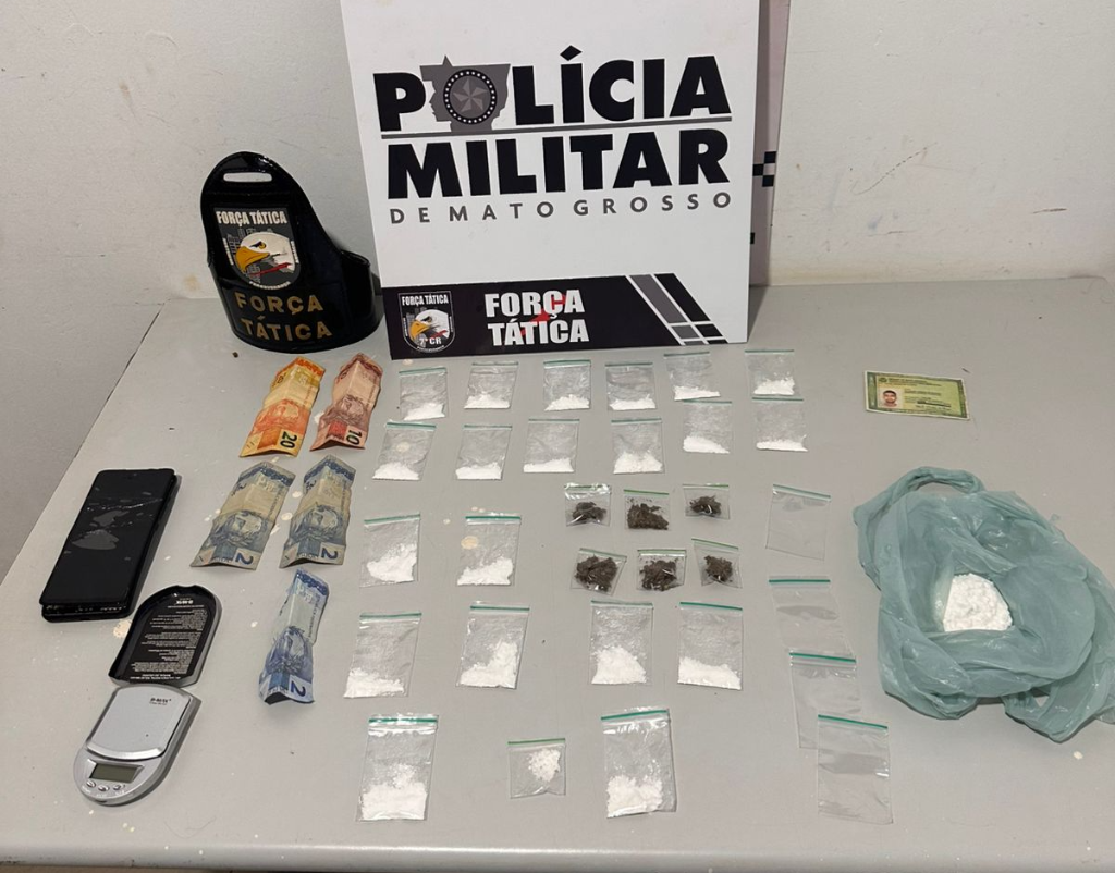 Força Tática prende dois homens por tráfico de drogas em Tangará da Serra.
