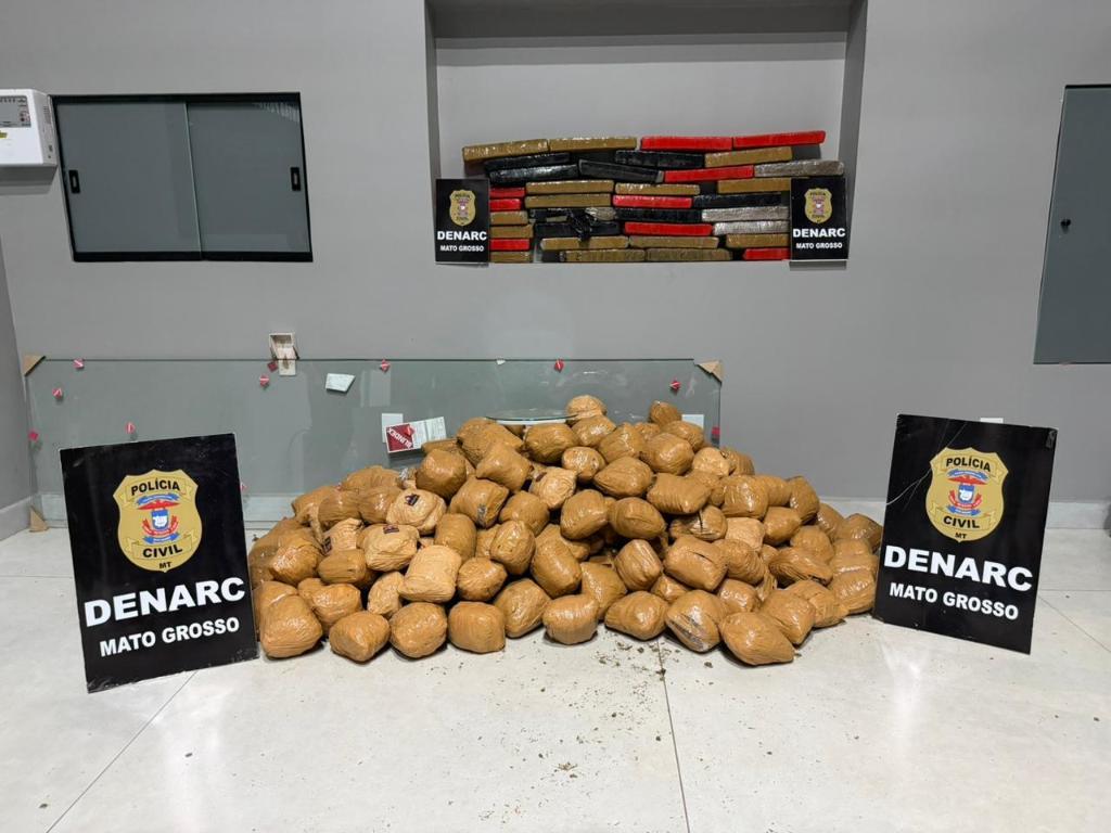 Polícia Civil apreende mais de 150 quilos de maconha.