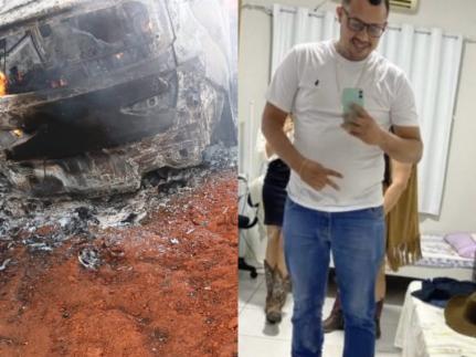 Corpo carbonizado encontrado em carro pode ser de motorista de app que sumiu.
