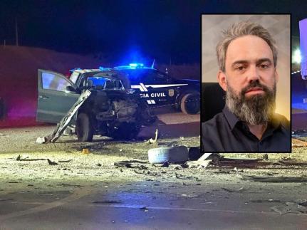 Empresário morre em grave acidente com 3 veículos.