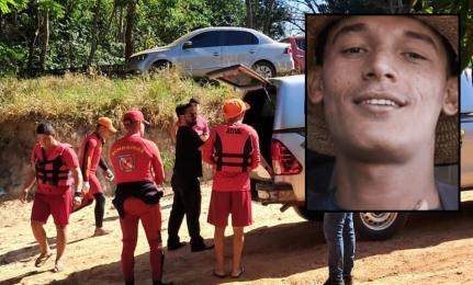 Jovem de 20 anos que desapareceu no rio é encontrado morto pelos bombeiros.