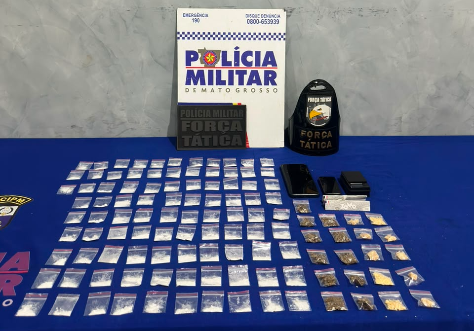Polícia Militar prende cinco pessoas por tráfico de drogas em Campo Novo do Parecis.