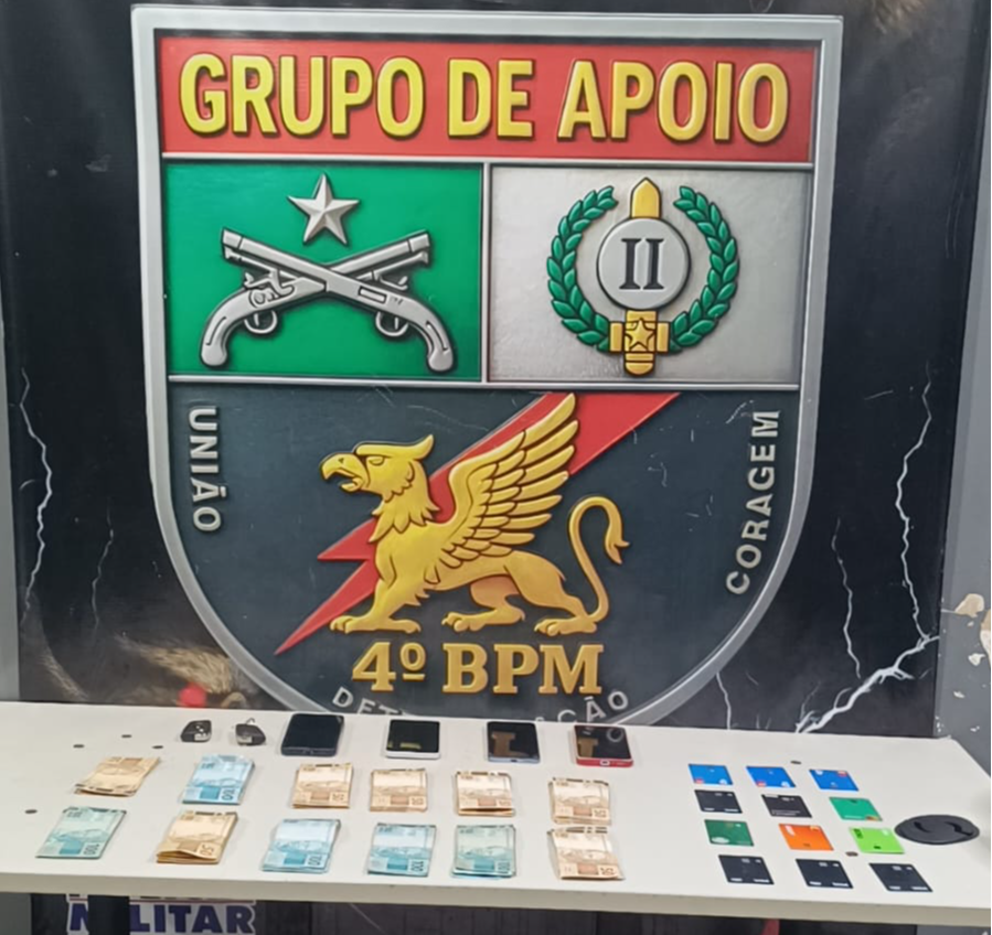 Polícia Militar prende suspeito de estelionato e apreende R$ 11,3 mil.